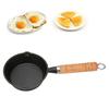Frying Pan Cast Iron Skillet Drip Spouts Wooden Handle Stain Resistant Quick Heat Easy To Clean Cook Pan