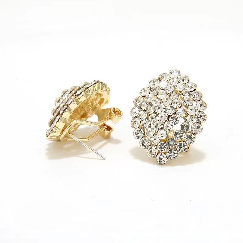 Классические Свадебные Вечеринки Ювелирные Аксессуары Женские Геометрические Серьги Сияющие Хрустальные Стразы Пусеты для Женщин