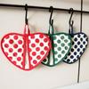 1Pc Classic Polka Dot Heart-shaped Insulation Pad Double Layer Cotton Thickened Anti Scalding Oven Gloves Kitchen Baking Tool