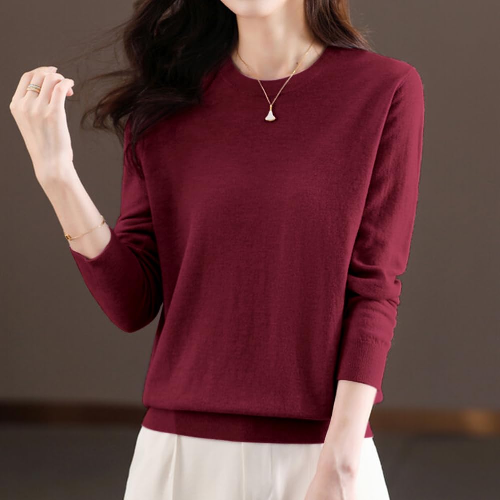 Bidason Knit Pullover Cool Highly Loose Long Women's Sweater, Lightweight, Innerwear, Neck, Stretchy, Soft, Warm, Non-Irritating, Layering, Versatile,