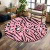 Rosa Leopard und Zebra Print Design Print runder Teppich, Wohnzimmer, Schlafzimmer, Spielzimmer Teppich, rutschfeste Bodenmatte, Geschenk