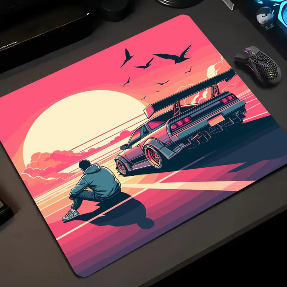 Racing Car Anime Mouse Pad Mini Gaming Desk Mat Retro Sport Drift Printed Anti‑Slip Mousepad for PC Laptop Gamer Accessories