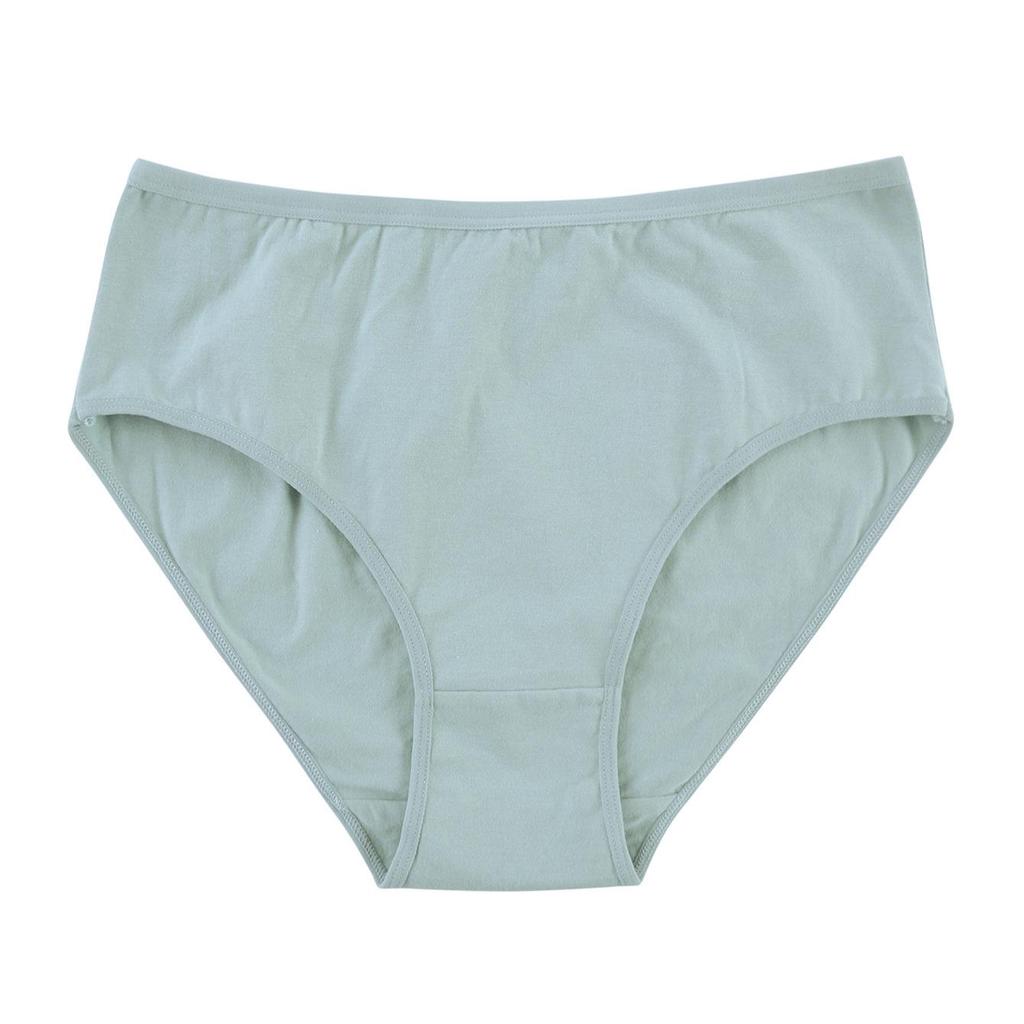 High Waist Plus Size Women's Cotton Underwear - Solid Color for Middle-Aged and Elderly Moms