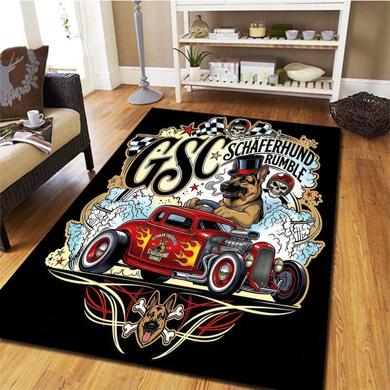 Dark Street Skull Pattern Square Carpet,Area Rug,Carpet Rug for Living Room Bedroom Sofa Playroom Decor,Non-slip Floor Mat,Holiday Birthday Gifts