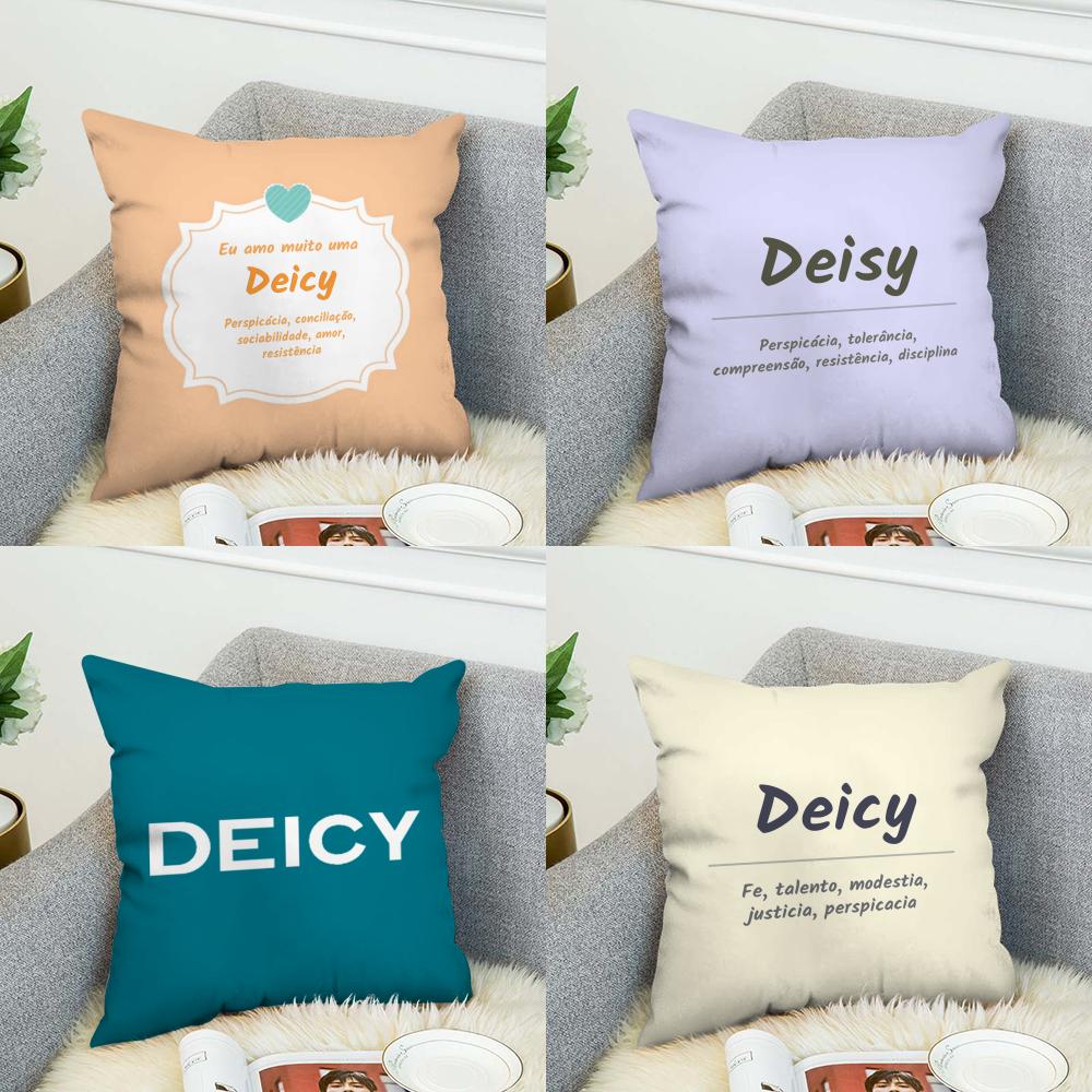 DDeicy Pillow Case For Car Sofa Decorative Home Doublesided Print Plush Square Throw Pillow Cushion Cover