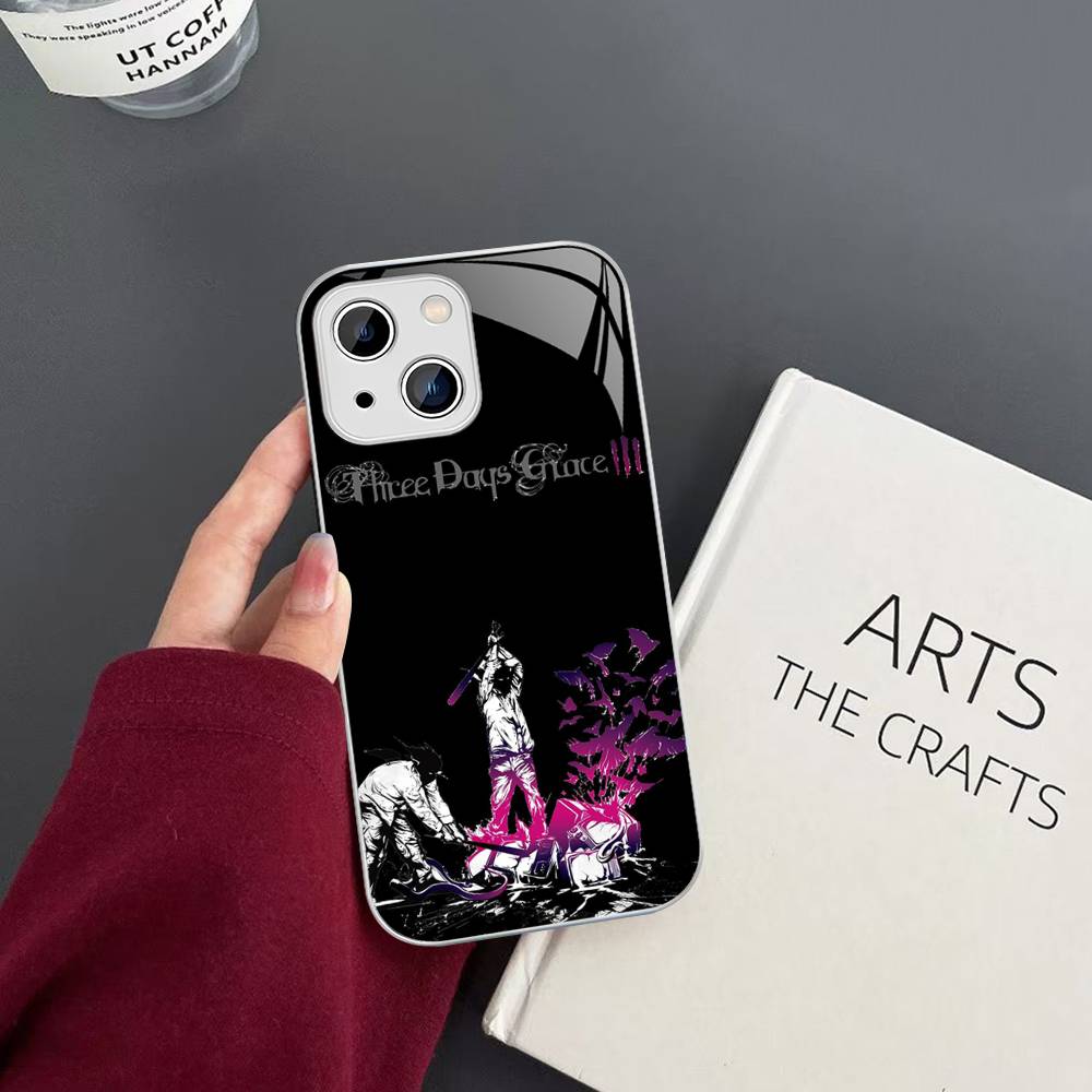 

Classic Vintage Three Days Grace Band Tempered Glass For Iphone 14 13 12 11 Pro Mini XS MAX 14Plus X XS XR Cover iphone XR