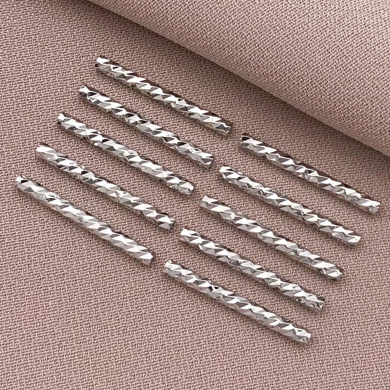 50pcs 18K Copper Plated True Golden Thick Silvery Platinum Batch Flower Connection Tube, DIY Bracelet Jewelry Making Accessories