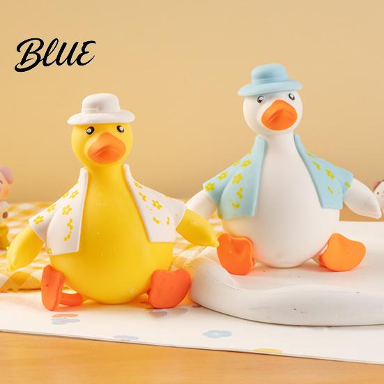 Hand Kneading Toy Slow-Rising Duck Squeeze Soft TPR Stress Reliever with And Relax Interchangeable Outfits Portable Fidget Decompression Gadget