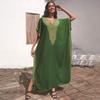 Plus Size Rayon Embroidered Beach Dress - Women's Sun Protection Cover-Up