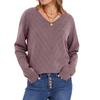 Autumn and Winter New Fashion Pullover Sweater V-neck Long-sleeved Comfortable Knitted Sweater Women's Clothing