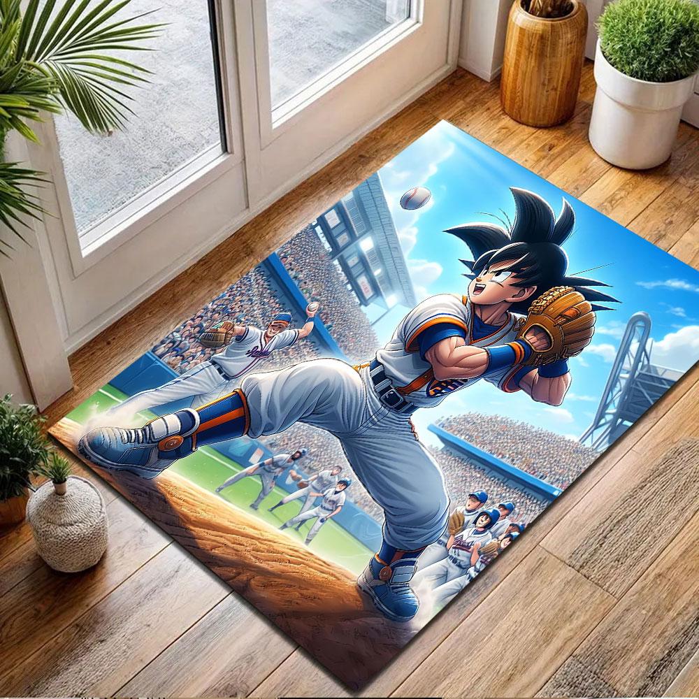 Anime Baseball Showdown Patterned Carpet, Non Slip Mat Suitable for Living Room and Bedroom Sofas