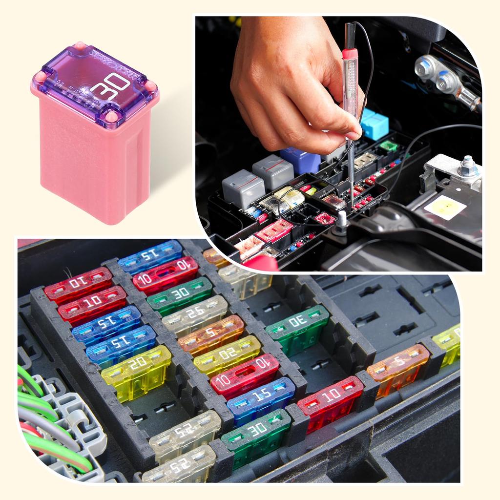 uxcell 5 Piece Micro Cartridge Fuse 30A 32V Slow Blow