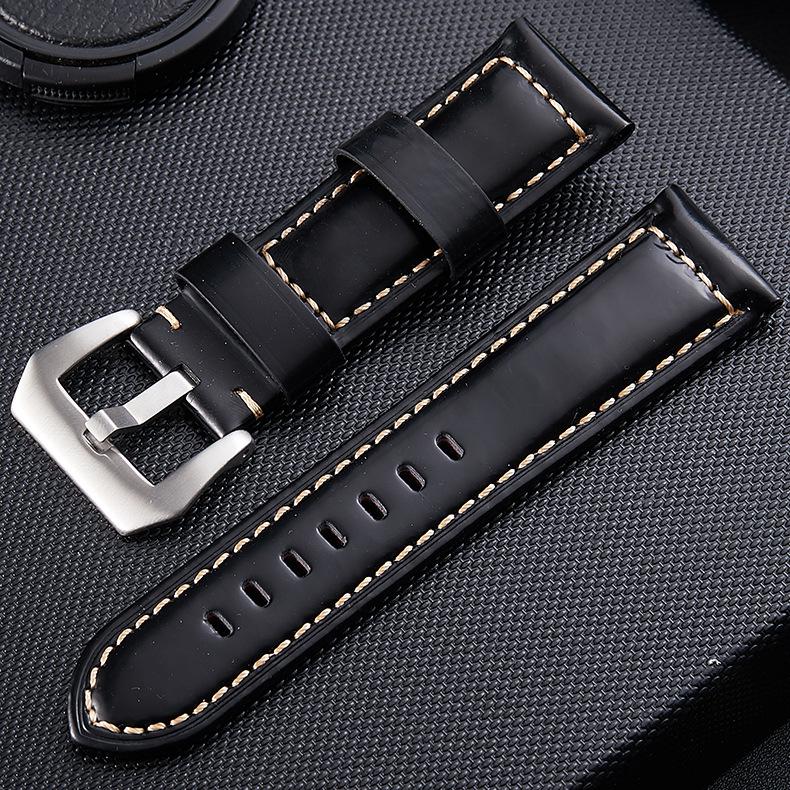 20 22 24 26mm Watch Accessory Suitable for Samsung Leather Watchband Sports Men Hand Made Watch Band