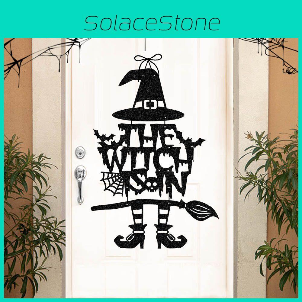 Halloween Party Door Hanger With Witch And Ghost Motifs For Haunted House And Event Use