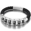 2025 Personalized Motorcycle Handpiece Retro Skull Head Rotating Decompression Magnetic Buckle Men's Leather Bracelet