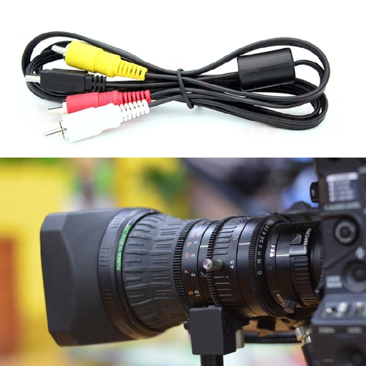 Mini USB to 3 RCA Cable for EOS 1D, 1D X, Cameras Audio Video Transfer