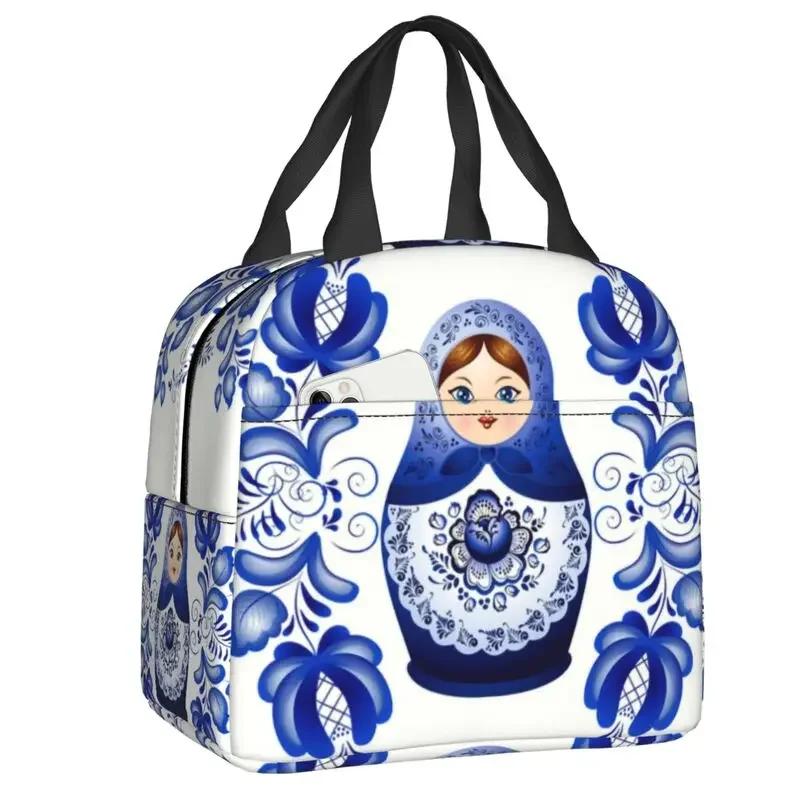 Russia Matryoshka Doll Lunch Box Women Cooler Thermal Food Insulated  Bag School Children Student Resuable Picnic Tote Bags