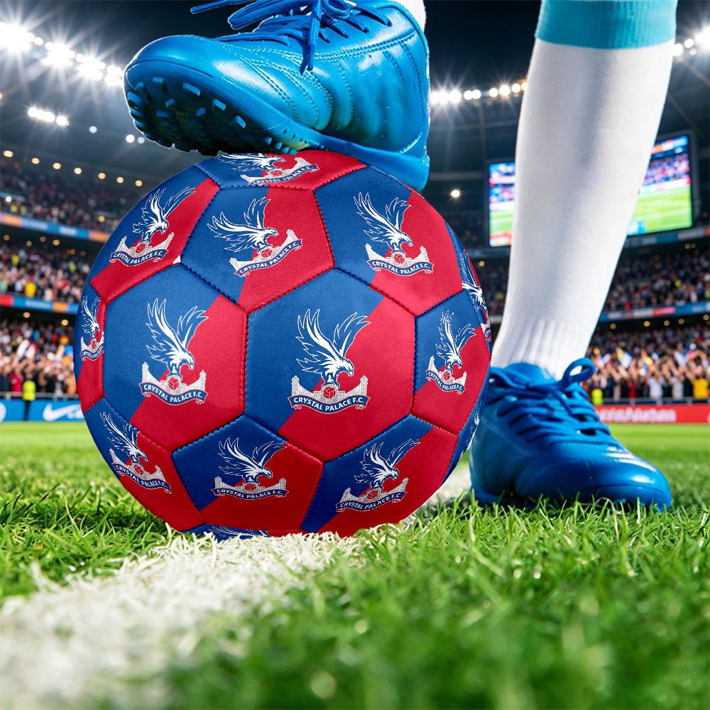 Pallone da Calcio Stampato Crystal Palace Taglia 5, Antiscivolo, Pallone da Partita per Adulti, Souvenir per i tifosi di Calcio
