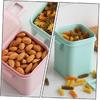 Cabilock 3pcs Wheat Straw Soup Cup Microwaveable Porridge Breakfast Cups with Sealed Lid Square School Picnic Green Beige Pink