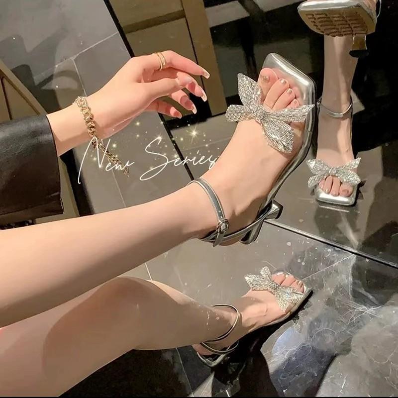 2025 summer new sandals women's shoes sexy temperament high heels accessories premium sandals wear light comfortable sandals