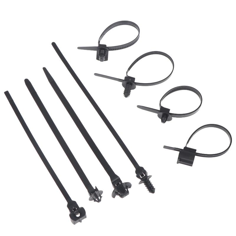20Pcs Nylon Plastic Push Mount Cable Zip Ties Self Locking Wire Harness Fastener Clips For Car Automotive Wiring Management
