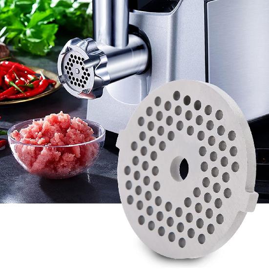 2Pcs Stainless Steel Meat Grinder Plates Discs, Replaceable Meat Grinder Blades Grinding Plate Round Hole for 5# B Type Grinder(3mm)