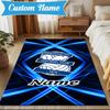 Custom Name Birmingham Football Neon Rug Game Carpet, Floor Mat for Bedroom Living Room Entryway Rug, Home Decor Idea Gift for Christmas birthday