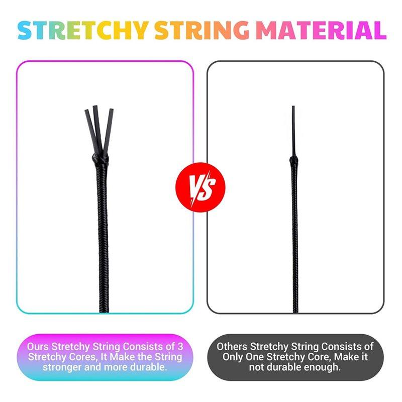 Stretchy Bracelet String Kit For DIY Crafts, 4 Rolls Elastic String With Scissors& Beading Needle, 1Mm Thickness Cord