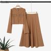 ZANZEA Women Long Sleeve Blouse and Long Skirts Casual Two Piece Suit Sets