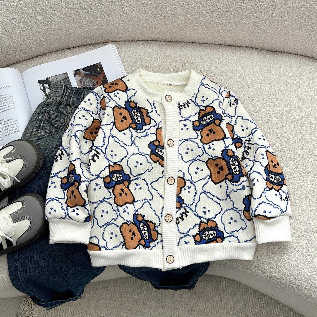 2025 Neuer Herbst Winter Kindermantel Strickjacken Jungen Mädchen Pullover Warme Strickjacken Baby Verdickte Oberbekleidung Pullover