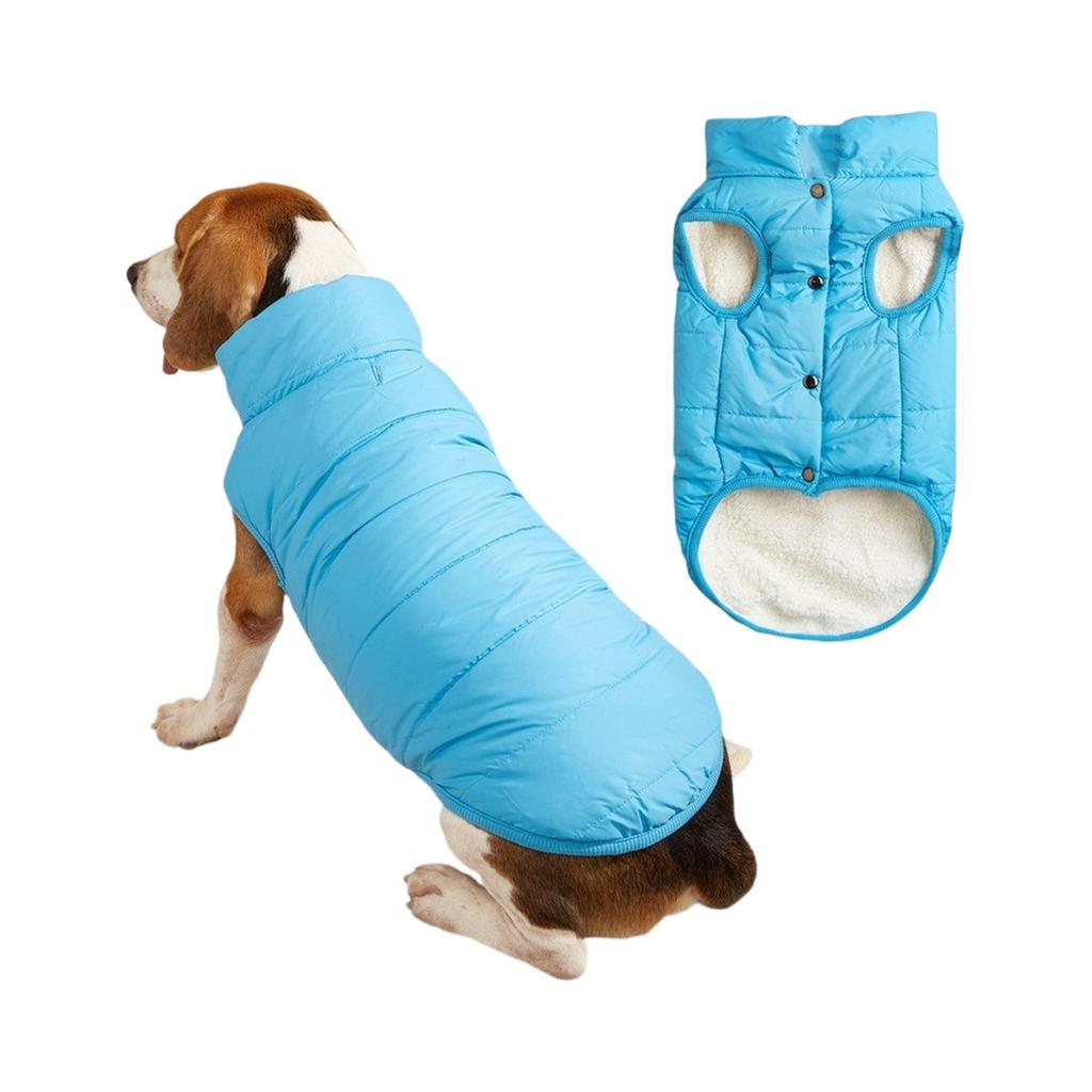 Button Winter Dog Vest With Integrated Keep Warm Fleece Back Zipper For Small Medium Dog