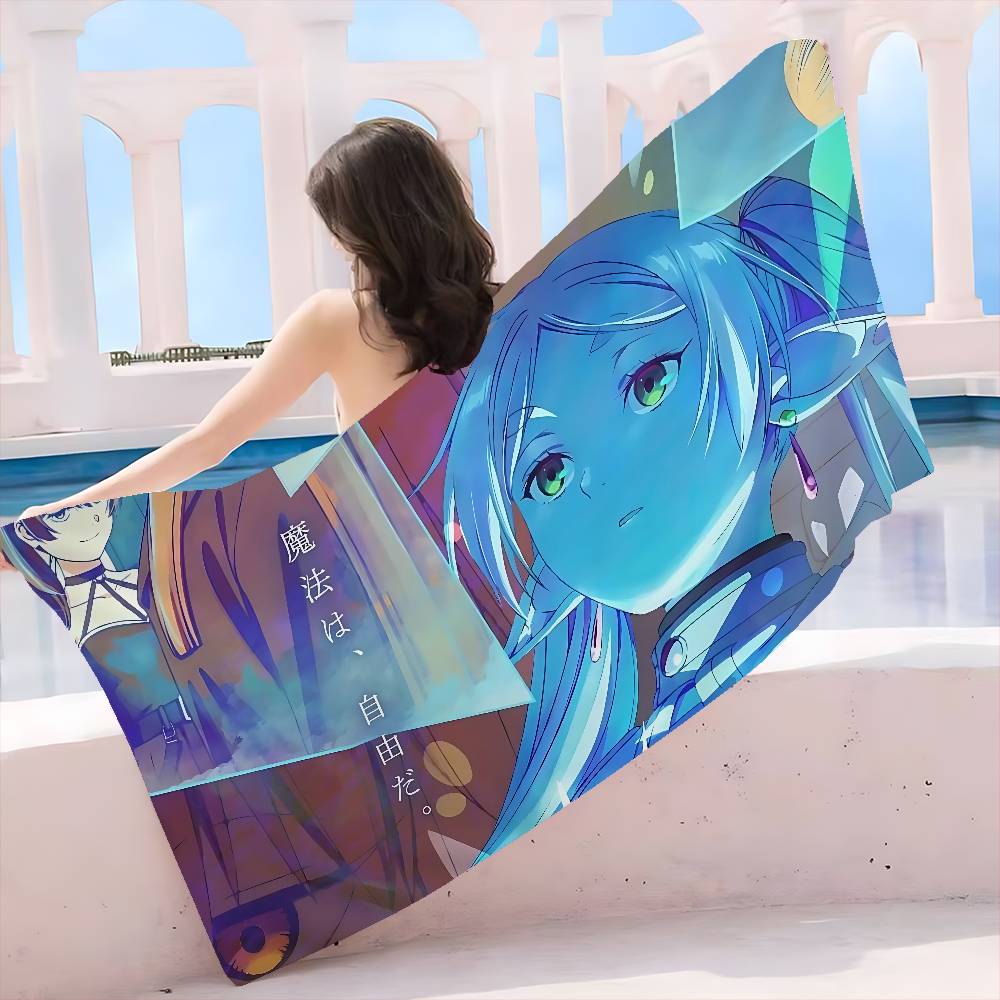 Hot Japan Anime Frieren Microfiber Printed Beach Towel Mountain Climbing Yoga Beach Swimming Running Absorbent Soft Towel