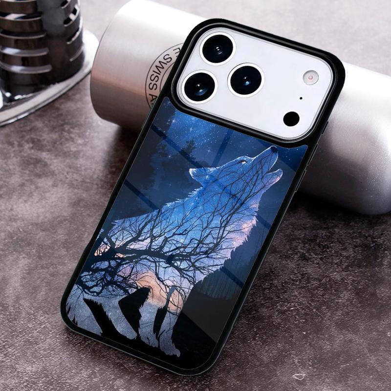 Wolf Moon Howl Phone Case For iPhone 17,16e,15,14,13,12,11,Mini,Pro,MAX soft Silicone Cover