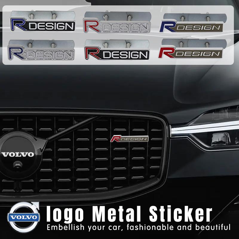 6 kolorów Metalowe Logo R DESIGN Emblemat Grillu Przód Naklejki Do Volvo XC60 V40 V50 V60 S60 XC90 XC40 S40 XC70 C30 C40