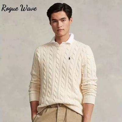 RogueWave Hot High-End Luxury Man Long-Sleeved Knitwear Round Neck Embroidery New Sweater Leisure Mens Clothing