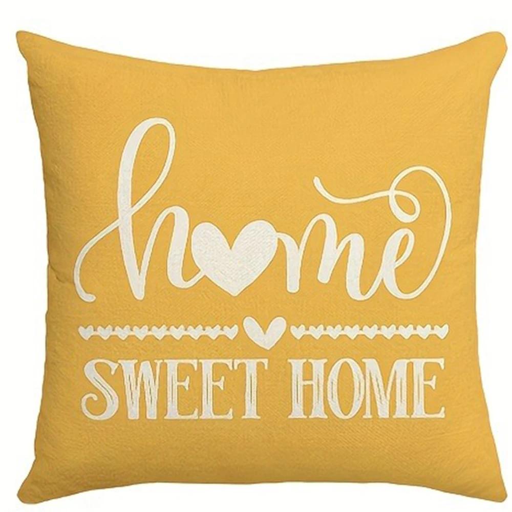 

SWEET HOME Decoration Fashion Yellow Gray Geometric Pattern Printing Pillowcase Living Room Sofa Cushion Cover Room Decoration 45x45cm