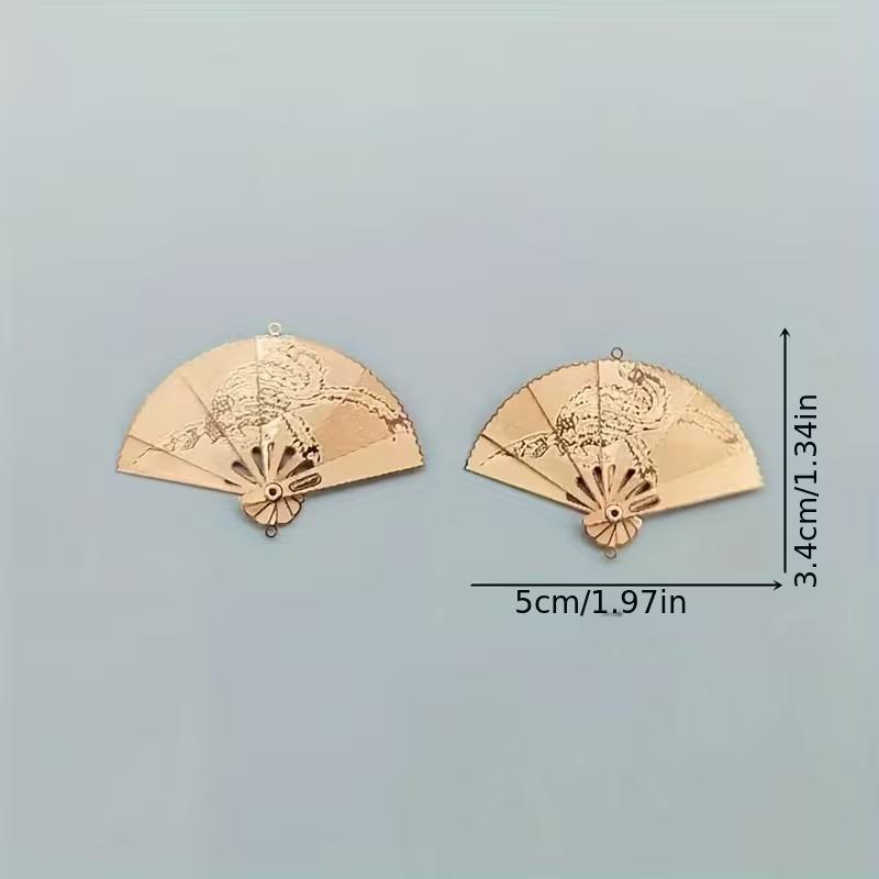 1pc Chinese fan ornament, craft folding fan pendant, handmade jewelry accessory mini fan