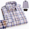 Camicia a maniche lunghe a quadri da uomo taglie forti in puro cotone (Taglie 38-46) - Abbigliamento Casual Business Autunnale
