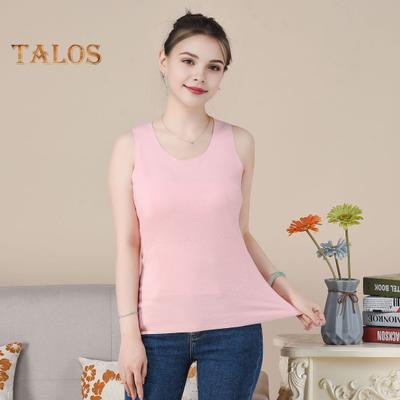 Kış Kadın Termal Yelek Dikişsiz Çift Taraflı Peluş Hızlı Sıcaklık Kilit Yuvarlak Yaka Slim Fit Elastik Kolsuz İç Giyim Alt Tank Top