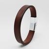 Simple Vintage Cowhide Leather Bracelet for Men Versatile Creative Magnetic Buckle Bangles Male Street Trend Jewelry Accessory