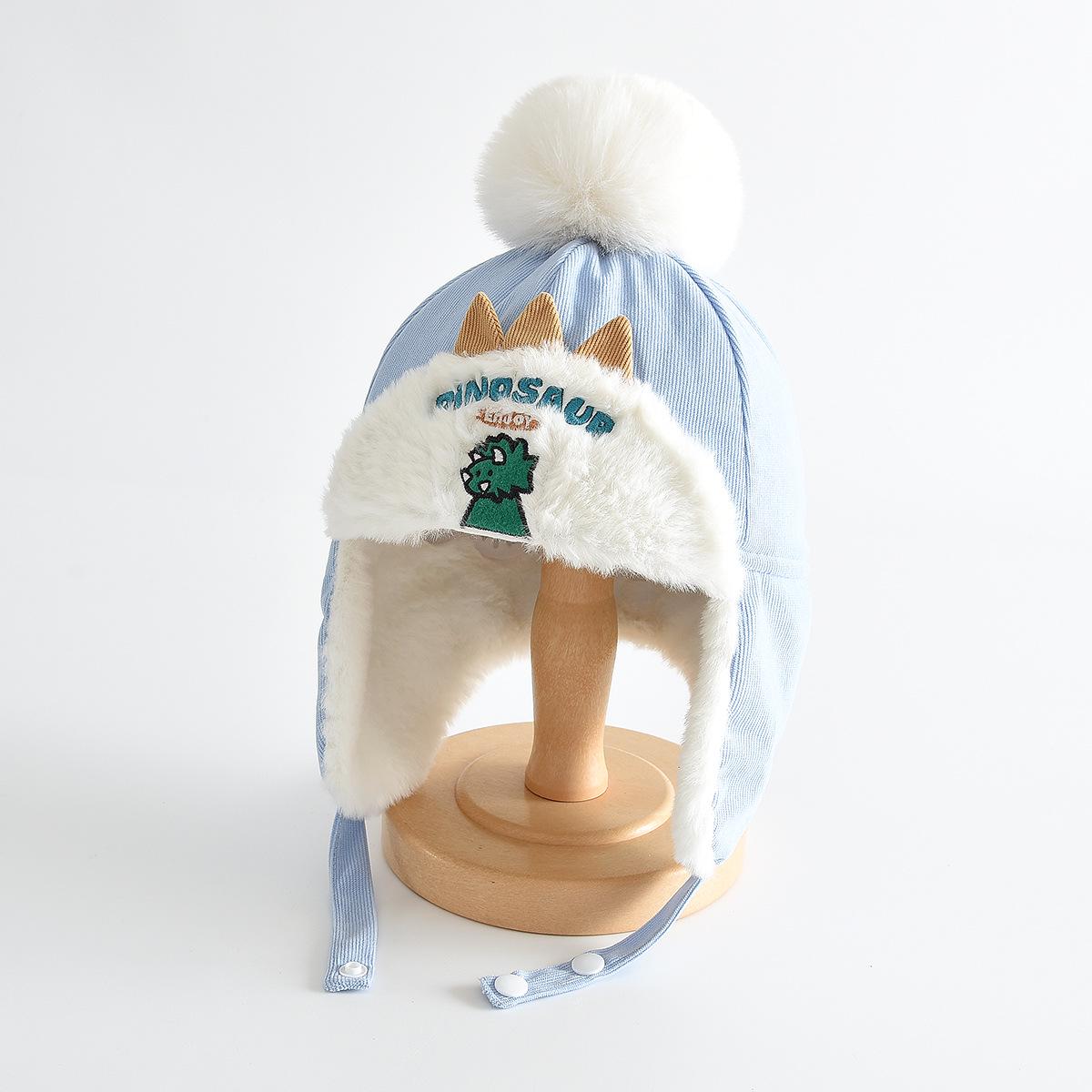 Kids Windproof Pom-Pom Hat: Warm Cartoon Lei Feng Style with Ear Protection One Size (Hat Circumference 48-50cm)