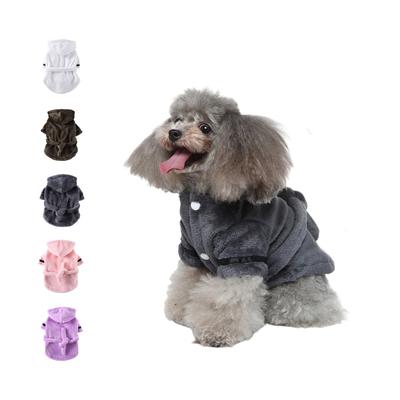 Cats And Dog Gray Coral Fleece Robe For Pet Warmth, Absorbent And Quick-Drying Solid Color Bathrobe And Towel