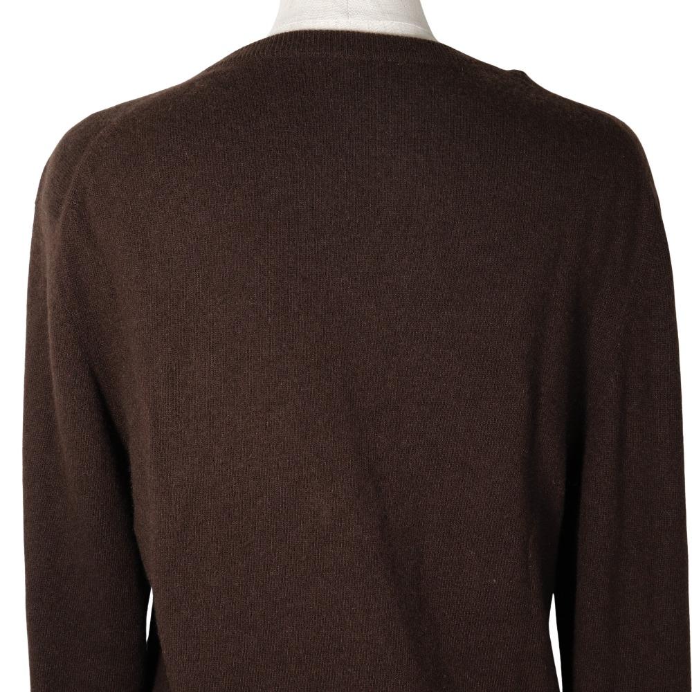 Hermes Serie Button Cardigan Brown Cashmere Women Used