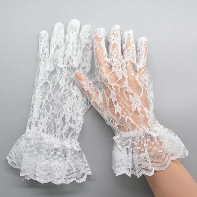 Wedding Gloves Short Lace Summer Cycling Sunscreen Gloves Short Thin Mesh Lace Wedding Gloves