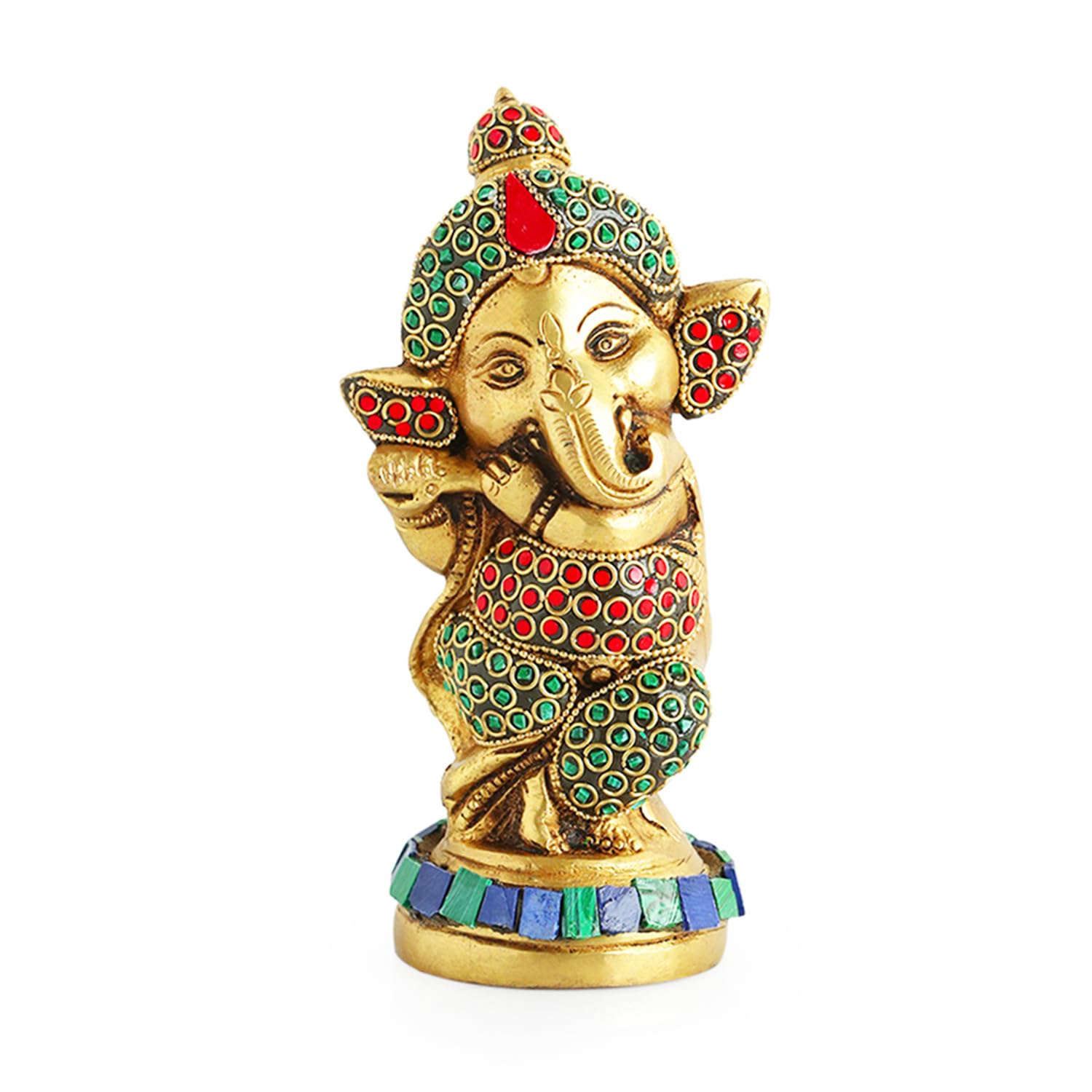 Pure Brass Englighted Ganesha Idol, Ganpati Bappa Statue, For Pooja Room Idol