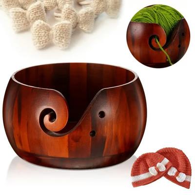 Wooden Yarn Bowl –Knitting & Crochet Organizer, Handmade Yarn Holder, Ideal Gift