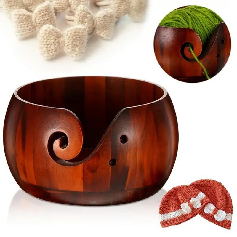 Wooden Yarn Bowl –Knitting & Crochet Organizer, Handmade Yarn Holder, Ideal Gift