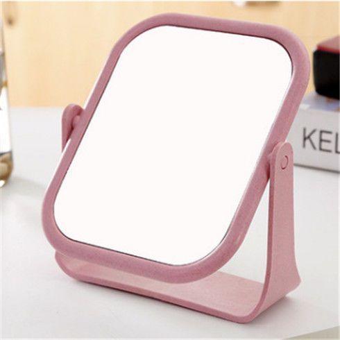 European Style Makeup Mirror Dual Side Rotating Desktop Vanity Mirror with Stand for Dorm