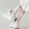 3Pairs Breathable Mid Tube Socks Ruffle Sweet Socks Women Fashion Mesh Bowknot Socks  Lady