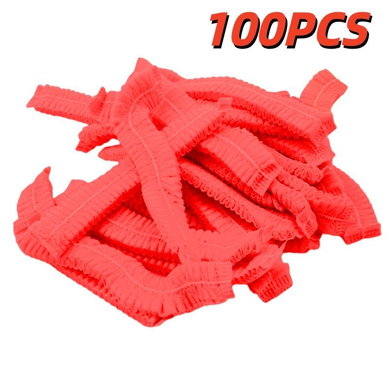100Pcs/Pack Disposable Hair Head Covers Net Bouffant Dustproof Anti Dust Caps Breathable Shower Bathing Hats Kitchen